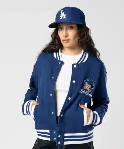 Women's Los Angeles Dodgers New Era x Bella Doña Royal Betty Boop Varsity Bomber Jacket