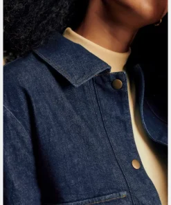 Women’s Vintage Sezane Marion Denim Jacket Deep Indigo