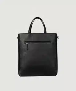 The Poet Black Leather Tote Bag
