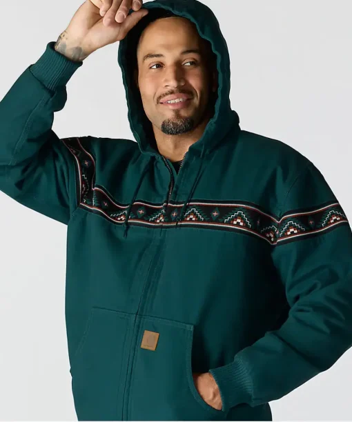 50th Anniversary Vintage 90s Carhartt Aztec Jacket Green and Black