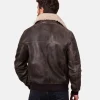 Fellfoot Leather Aviator Chocolate Brown Jacket