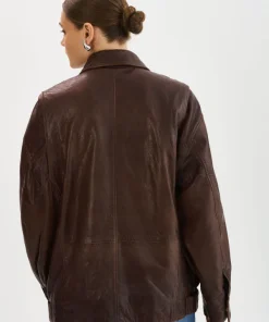 Lamarque THEIA Oversized brown Leather Jacket