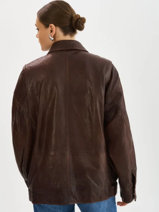 Lamarque THEIA Oversized brown Leather Jacket