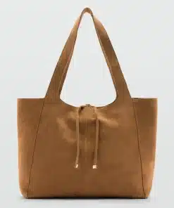 Mango Brown Suede Leather Shopper Bag