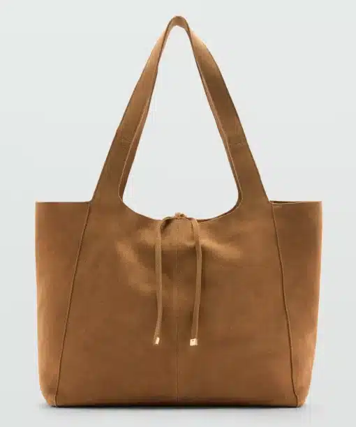 Mango Brown Suede Leather Shopper Bag