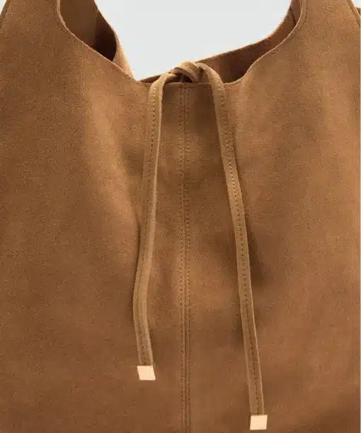 Mango Leather Shopper Bag