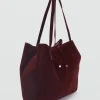 Maroon Suede Shopper Bag