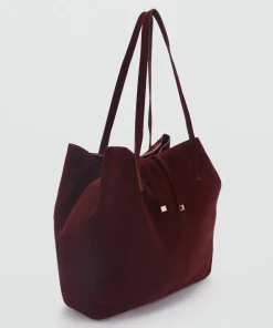 Maroon Suede Shopper Bag