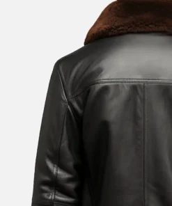 Men’s Black Leather Shearling G1 Aviator Flying Bomber Jacket