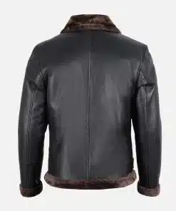 Men's Black Shearling Leather Jacket