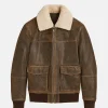 Mens Fellfoot Leather Aviator Jacket