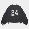 Shinzo 24 Futtobōru Heavyweight Washed Black Jersey Crewneck Sweatshirt