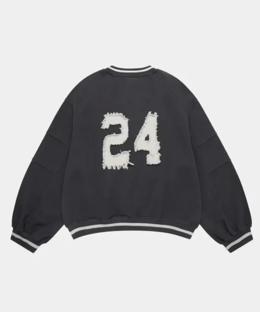 Shinzo 24 Futtobōru Heavyweight Washed Black Jersey Crewneck Sweatshirt
