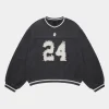 Shinzo Futtobōru Heavyweight Washed Black Jersey Crewneck