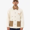 Shop Human Made x Pokemon Coverall Beige Cotton Jacket For Men