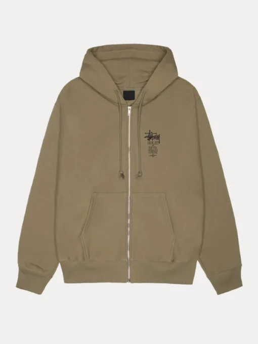 Shop Stussy Swim Out Zip Green Hoodie