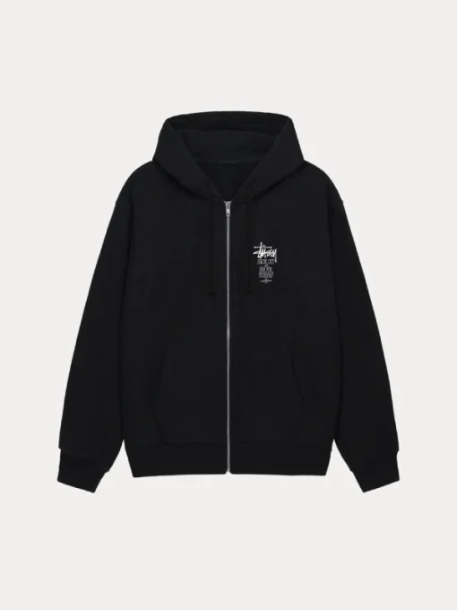 Shop Stussy Swim Out Zip Hoodie Black