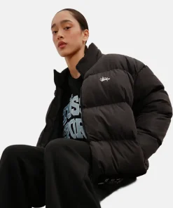 Stussy Classic Graffiti Puffer Jacket Black