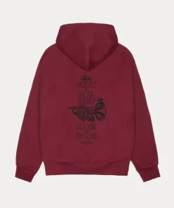 Stussy Swim Out Maroon Zip Up Hoodie