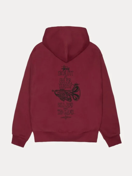Stussy Swim Out Maroon Zip Up Hoodie