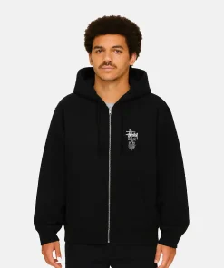 Stussy Swim Zip Up Black Hoodie