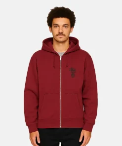 Stussy Swim Zip Up Hoodie maroon