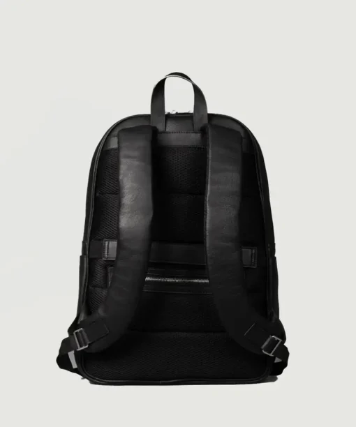 The Philos Black Leather Backpack sale