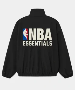 Unisex Fear of God Essentials Collection Fall 25  NBA Black Half-Zip Track Jacket