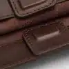 Women Mango Brown Double-Handle Leather Bag With Mirrors