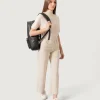 Women The Philos Black Leather Backpack