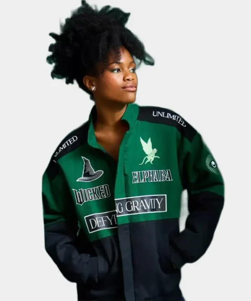 Women Wicked Elphaba Defying Gravity Racing Jacket