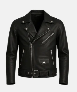 biker leather front jacket