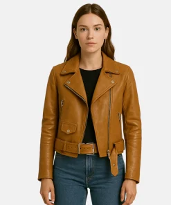 biker leather model girl jacket ten