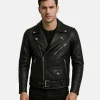 biker leather model jacket