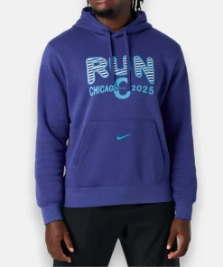 chicago marathon 2025 hoodie blue – front