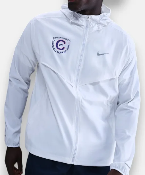 chicago marathon 2025 white windbreaker jacket men -back