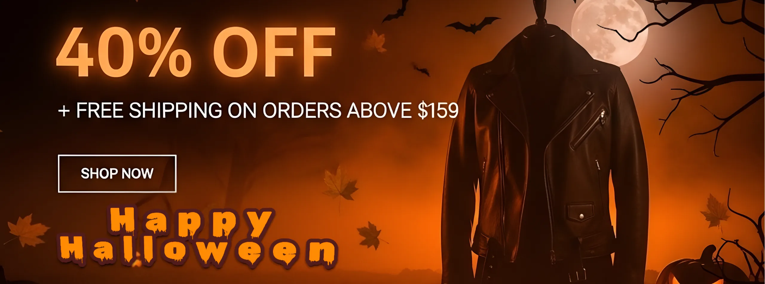 desktop banner Halloween Jackets Sale JIACCA