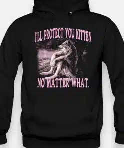 Wolf Ripping Meme Funny Sitting Wolf Hoodie