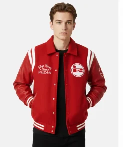 Golf Wang x Marty Supreme 2025 Rockwell Wool Varsity Jacket Red