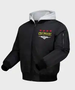 WWE Superstar CM Punk White Hooded with Zipper Black Jacket