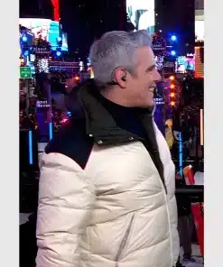 American TV show host Andy Cohen New Year LORO PIANA Slim-Fit Reversible Quilted Shell Down Jacket – White & Navy