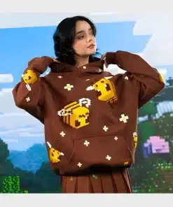 Brown Bee Very Cool x Minecraft Bee Hoodie