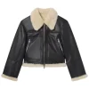 Erin Andrews Black Shearling Jacket
