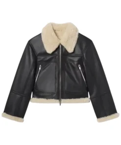Erin Andrews Black Shearling Jacket