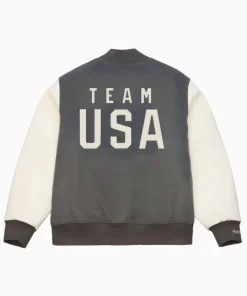 Mitchell & Ness Team USA Coach Snoop Full-Snap Varsity Bomber Jacket