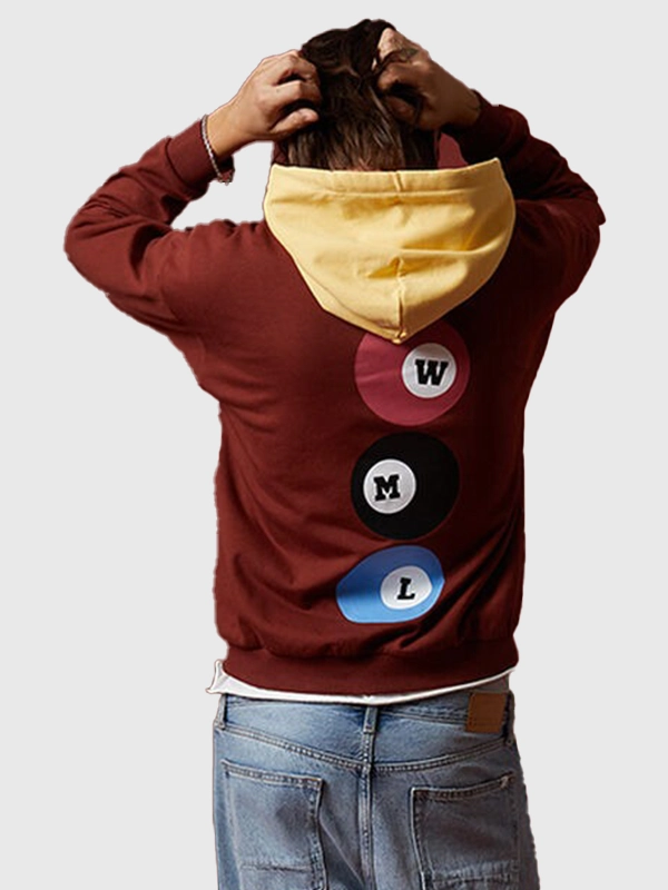 Pacsun-Wish-Me-Luck-Burgundy-Hoodie-with-Yellow-Hood