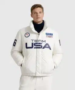 Polo Ralph Lauren 2026 Team USA Graphic Down Puffer Jacket White - Re-creation