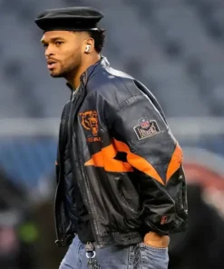 Roschon Johnson Wild Card Playoffs Chicago Bears Leather Jacket