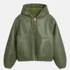 Stussy Green Shearling Hooded Work Jacket