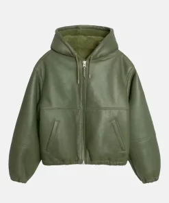 Stussy Green Shearling Hooded Work Jacket